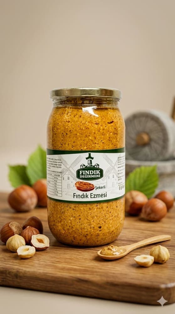 Şekerli Fındık Ezmesi %85 (fındık) %15 (pancar şekeri) - 950 Gr